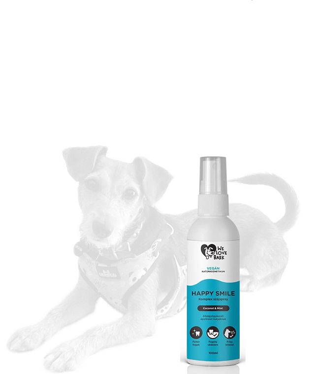 We Love Bark - Happy Smile prebiotikus komplex szájspray kutyáknak fogkő ellen, 100ml