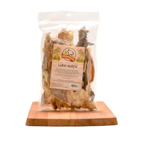 Farkaskonyha - Szárított szőrös nyúlfül, 200g természetes jutalomfalat kutyáknak