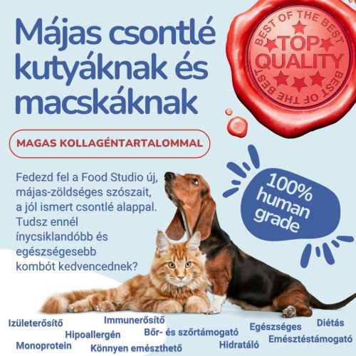 Food StudioFood Studio bárány csontlé májjal és sütőtökkel, 100ml – természetes kiegészítő BARF, főtt vagy tápos étrendhez kutyáknak, macskáknak