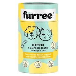 Fürree Detox Complex 100g – természetes méregtelenítő és májvédő por kutyáknak és macskáknak, visszazárható henger alakú papír dobozban
