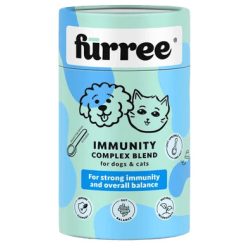 Fürree Immunity Complex 100g – természetes immunerősítő és bélflóra támogató por kutyáknak és macskáknak, visszazárható henger alakú papír dobozban