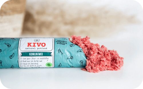 Kivo - Nyúl menü, 500g természetes BARF menü kutyáknak