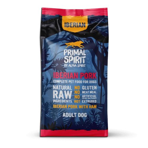 Primal Spirit Iberian Pork kutyatáp 12kg – csirke-, glutén- és húslisztmentes száraztáp friss ibériai sertéshúsból