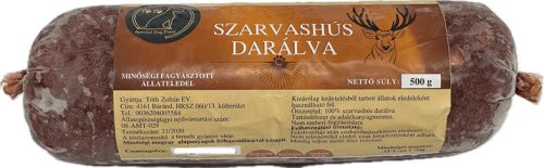 Special Dog Food - Szarvashús darálva, 500g BARF kutyáknak és macskáknak