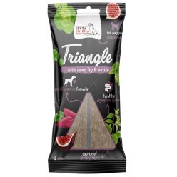 Syta Micha Fogtisztító háromszög szarvassal, birkával, nyúllal, édesburgonyával, spenóttal, ananászlé-koncentrátum porral, fügével és csalánnal