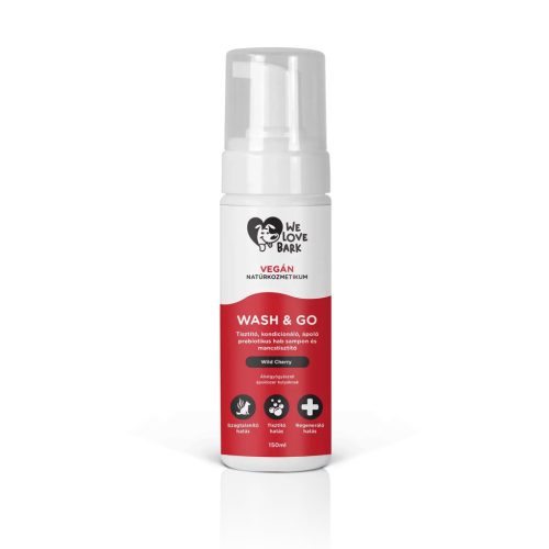 We Love Bark - Wash & Go, prebiotikus víz nélküli kutyasampon, 150ml