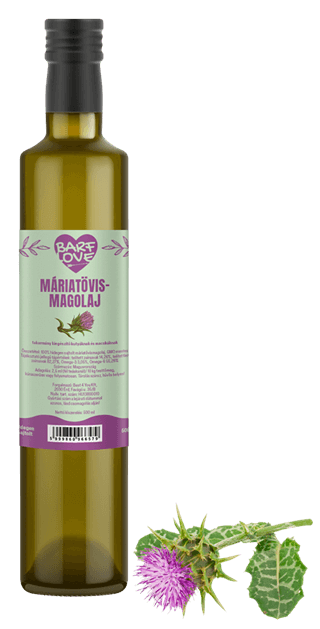 Barf Love máriatövismagolaj üvegben, a máj védelméért gyógyszeres kezelésekhez