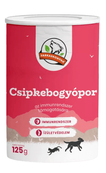 Farkaskonyha csipkebogyópor kutyáknak és macskáknak immunerősítésre, természetes C-vitamin